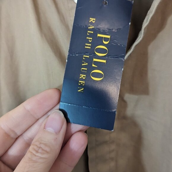NWT Polo Ralph Lauren Long Sleeve Popover Tan Preppy Cotton Shirtdress, Size 12 - Picture 4 of 11